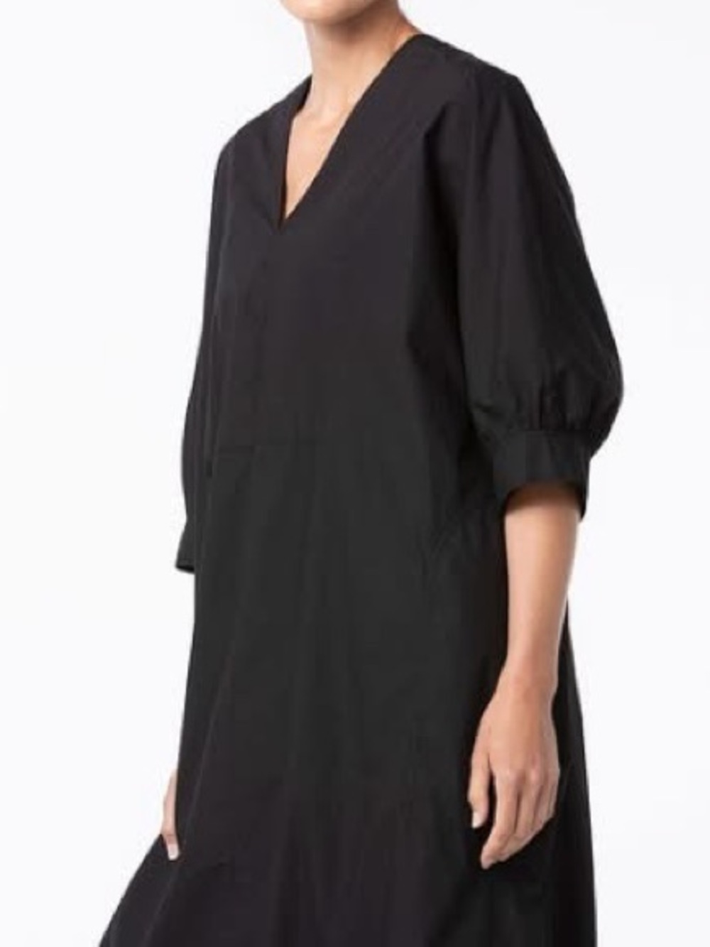 Oska Encila Midi Dress Black Cotton Poplin Lagenlook Slow Fashion Designer   L18 - Picture 6 of 13